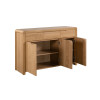 Curve Oak 3 Door 3 Drawer Sideboard (D40 x W130 x H85cm)