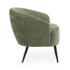 Dahlia Olive Green Linen Upholstered Accent Chair with Black Metal Legs (H75 x W74 x D72cm)