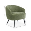 Dahlia Olive Green Linen Upholstered Accent Chair with Black Metal Legs (H75 x W74 x D72cm)