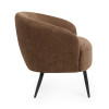 Dahlia Rust Brown Linen Upholstered Accent Chair with Black Metal Legs (H75 x W74 x D72cm)
