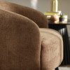 Dahlia Rust Brown Linen Upholstered Accent Chair with Black Metal Legs (H75 x W74 x D72cm)