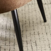 Dahlia Rust Brown Linen Upholstered Accent Chair with Black Metal Legs (H75 x W74 x D72cm)