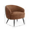 Dahlia Rust Brown Linen Upholstered Accent Chair with Black Metal Legs (H75 x W74 x D72cm)