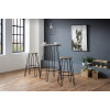 Dalston Elm and Black Steel Bar Stool (D33 x W33 x H75)