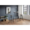 Dalston Elm and Black Steel Bar Table (D60 x W60 x H105)