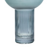 Light Blue Smooth & Ribbed Glass Vase (D15 x W15 x H20cm)