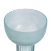 Light Blue Smooth & Ribbed Glass Vase (D15 x W15 x H20cm)