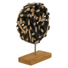 Black Wood Sculpture on a Wooden Stand (D10 x W25 x H35cm)
