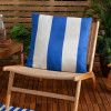 Furn Deck Stripe Woven Outdoor Cushion 60 x 60cm - White/Blue