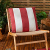 Furn Deck Stripe Woven Outdoor Cushion 60 x 60cm - White/Red