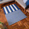Furn Deck Stripe Woven Outdoor Rug 120 x 170cm - White/Blue
