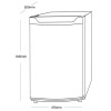 SIA Freestanding Undercounter Fridge Freezer with Ice Box (H84.5 x W47.5 x D55cm) - Black