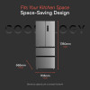 Cookology Freestanding 60|40 2 Door + 2 Drawer American Style Fridge Freezer (H178 x W70.3 x D68.6cm) - Stainless Steel