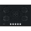 Hotpoint Intergrated Gas 5 Burner Hob with Front Controls (H5.1 x W73 x D51cm) - Black Glass