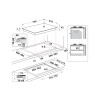Hotpoint Intergrated Gas 5 Burner Hob with Front Controls (H5.1 x W73 x D51cm) - Black Glass