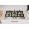 Indesit Integrated Gas 5 Burner Hob with Front Controls (H5.8 x W73 x D51cm) - Stainless Steel
