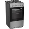 Indesit Freestanding Dual Fuel Single Cooker with Gas Plate Hob (H85 x W50 x D60cm) - Stainless Steel