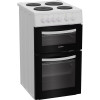 Indesit Freestanding Electric Twin Cooker with Solid Plate Hob (H90 x W50 x D60cm) - White