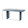 Element Matte Blue Rectangular Glass Dining Table (H76 x W180 x D90cm)