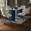 Element Matte Blue Rectangular Glass Dining Table (H76 x W180 x D90cm)