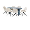 Element Matte Blue Rectangular Glass Dining Table (H76 x W180 x D90cm)
