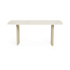 Element Matte Cream Rectangular Glass Dining Table (H76 x W180 x D90cm)