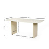 Element Matte Cream Rectangular Glass Dining Table (H76 x W180 x D90cm)