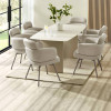 Element Matte Cream Rectangular Glass Dining Table (H76 x W180 x D90cm)