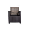 Faro Wood Grain Effect 4 Seater Coffee Set (Black/Brown)