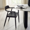 Set of 2 Black Franklin Dining Chair with Arms (H78 x W56 x D57.5cm)