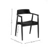 Set of 2 Black Franklin Dining Chair with Arms (H78 x W56 x D57.5cm)