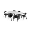 Set of 2 Black Franklin Dining Chair with Arms (H78 x W56 x D57.5cm)