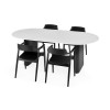 Set of 2 Black Franklin Dining Chair with Arms (H78 x W56 x D57.5cm)