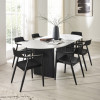 Set of 2 Black Franklin Dining Chair with Arms (H78 x W56 x D57.5cm)