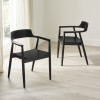 Set of 2 Black Franklin Dining Chair with Arms (H78 x W56 x D57.5cm)