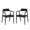 Set of 2 Black Franklin Dining Chair with Arms (H78 x W56 x D57.5cm)