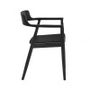 Set of 2 Black Franklin Dining Chair with Arms (H78 x W56 x D57.5cm)