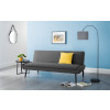 Gaudi Grey Velvet with a Black Leg Finish Curled Base Sofa Bed (D105 x W195 x H82)