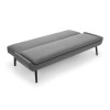 Gaudi Grey Velvet with a Black Leg Finish Curled Base Sofa Bed (D105 x W195 x H82)