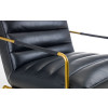 Giorgio Gold Frame with Black Faux Leather Accent Arm Chair (D63 x W83 x H80cm)