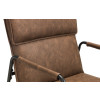 Gramercy Brown Faux Leather with a Black Metal Frame Accent Chair (D73 x W60 x H82)