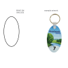 Oval One Side Print Metal Key Ring 6 x 4cm