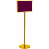 Gold Stanchion with A4 Portrait Sign 43 x 32 x 130cm