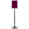 Silver Stanchion with A4 Portrait Sign 43 x 32 x 130cm