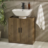 Hampshire Walnut Effect Under Sink Bathroom Storage Unit (H60 x W60 x D30cm)
