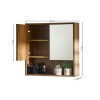 Hampshire Walnut Effect Mirrored Bathroom Wall Cabinet (H60 x W60 x D18cm)
