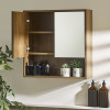 Hampshire Walnut Effect Mirrored Bathroom Wall Cabinet (H60 x W60 x D18cm)