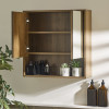 Hampshire Walnut Effect Mirrored Bathroom Wall Cabinet (H60 x W60 x D18cm)
