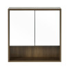 Hampshire Walnut Effect Mirrored Bathroom Wall Cabinet (H60 x W60 x D18cm)