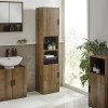 Hampshire Walnut Effect Tall Bathroom Storage Cabinet (H178.5 x W40 x D30cm)